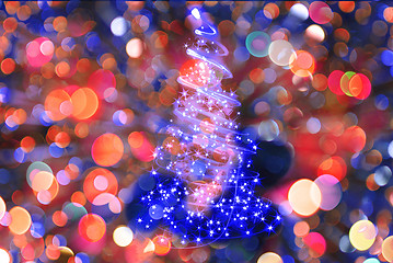 Image showing christmas tree from lights
