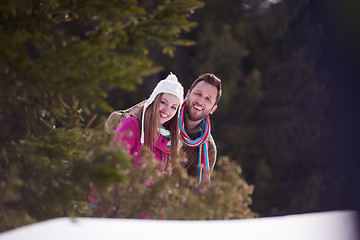 Image showing romantic young couple on winter vacation