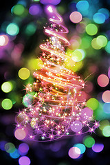 Image showing christmas tree from lights