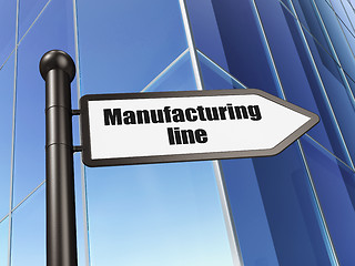 Image showing Manufacuring concept: sign Manufacturing Line on Building background