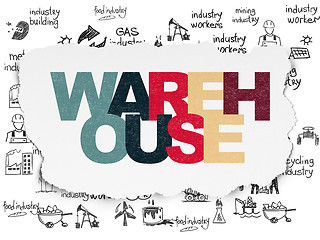 Image showing Industry concept: Warehouse on Torn Paper background