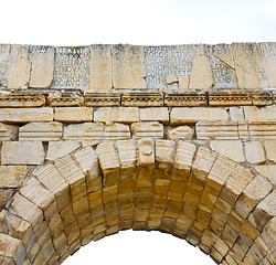 Image showing volubilis in morocco africa the old roman deteriorated monument 