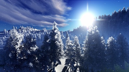 Image showing Christmac forest in mountains