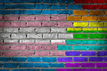 Image showing Dark brick wall - Trans Pride