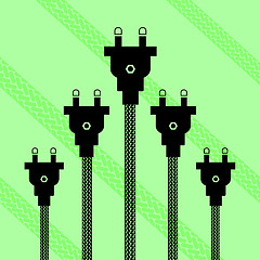 Image showing Plugs Concept on Green Background