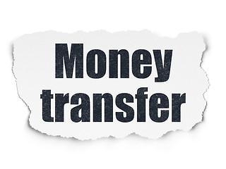 Image showing Finance concept: Money Transfer on Torn Paper background