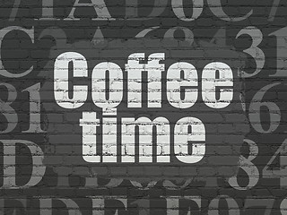 Image showing Timeline concept: Coffee Time on wall background