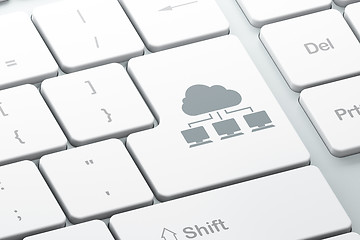 Image showing Cloud networking concept: Cloud Network on computer keyboard background