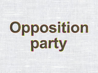 Image showing Political concept: Opposition Party on fabric texture background
