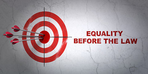 Image showing Politics concept: target and Equality Before The Law on wall background