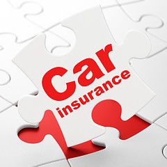 Image showing Insurance concept: Car Insurance on puzzle background