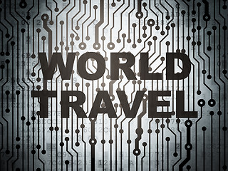 Image showing Travel concept: circuit board with World Travel