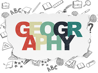 Image showing Studying concept: Geography on Torn Paper background