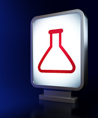 Image showing Science concept: Flask on billboard background