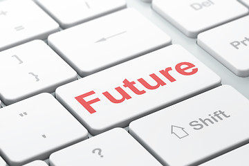 Image showing Time concept: Future on computer keyboard background