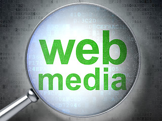 Image showing Web development concept: Web Media with optical glass