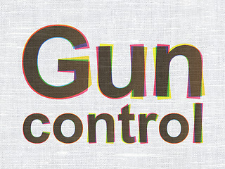 Image showing Privacy concept: Gun Control on fabric texture background