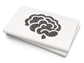 Image showing Science concept: Brain on Blank Newspaper background