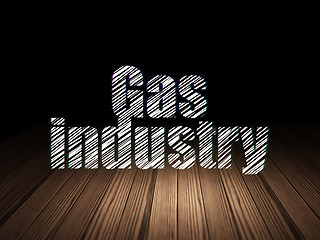 Image showing Manufacuring concept: Gas Industry in grunge dark room