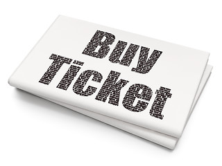 Image showing Travel concept: Buy Ticket on Blank Newspaper background