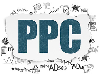 Image showing Marketing concept: PPC on Torn Paper background