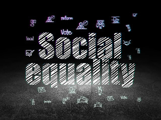 Image showing Politics concept: Social Equality in grunge dark room