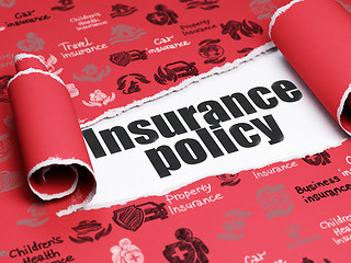 Image showing Insurance concept: black text Insurance Policy under the piece of  torn paper