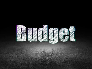Image showing Money concept: Budget in grunge dark room