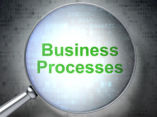 Image showing Finance concept: Business Processes with optical glass