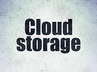 Image showing Cloud networking concept: Cloud Storage on Digital Paper background