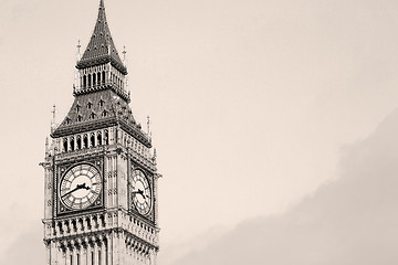 Image showing london big ben and historical old construction england  aged cit