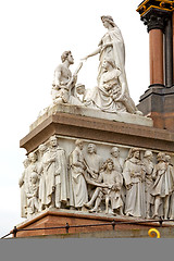 Image showing albert monument in  england  and old construction