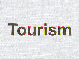 Image showing Travel concept: Tourism on fabric texture background