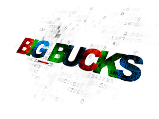 Image showing Business concept: Big bucks on Digital background