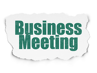 Image showing Business concept: Business Meeting on Torn Paper background