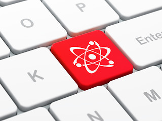 Image showing Science concept: Molecule on computer keyboard background