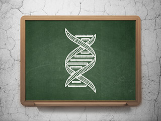 Image showing Science concept: DNA on chalkboard background