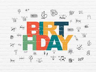 Image showing Holiday concept: Birthday on wall background