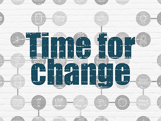 Image showing Time concept: Time for Change on wall background