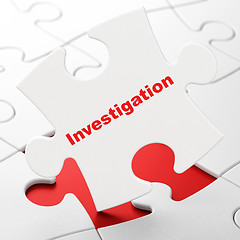 Image showing Science concept: Investigation on puzzle background