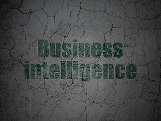 Image showing Business concept: Business Intelligence on grunge wall background