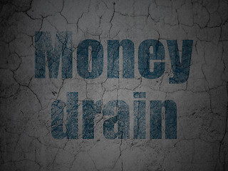 Image showing Banking concept: Money Drain on grunge wall background