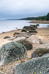 Image showing Rocky beach on the Gulf of Finland. Sillamae, Estonia
