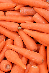 Image showing Fresh carrots at the local market.