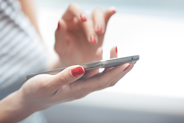 Image showing Woman using smartphone