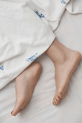 Image showing Feet of sleeping woman