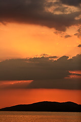 Image showing Sunset in  Peloponese in greece in the summer