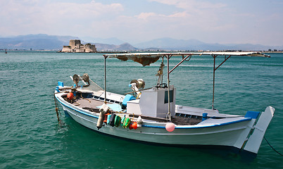 Image showing Fishing boats in the  Peloponese in Greece