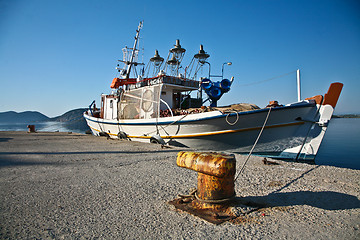 Image showing Fishing boats in the  Peloponese in Greece