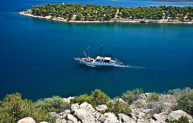 Image showing Ferry boat in the  Peloponese in greece